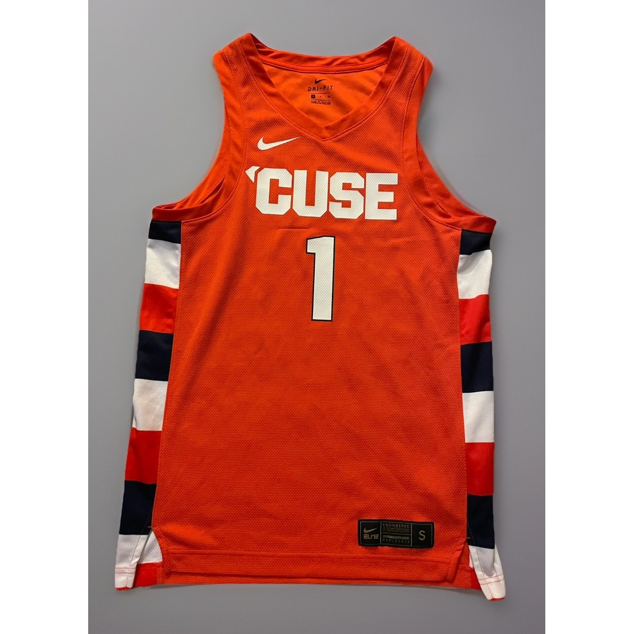 Syracuse Orange Nike Elite Basketball Jersey 1 Ncaa Logo Acc Orange Small Jbhs